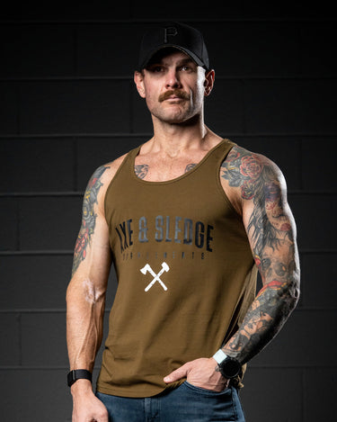Black on Military Banner Athletic Tank